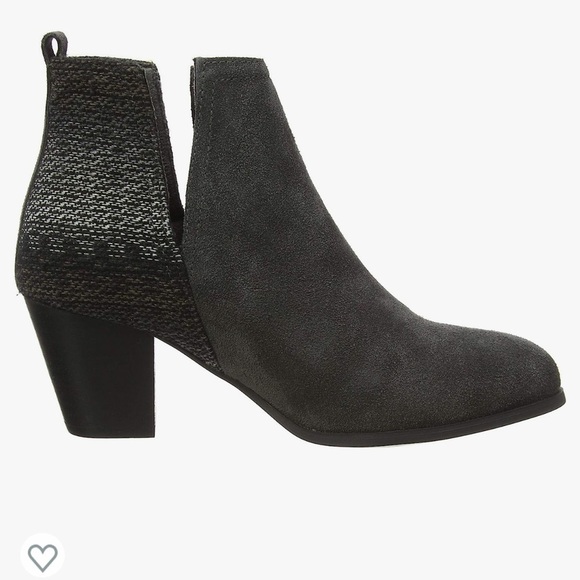 Minnetonka Mari Genuine Suede Charcoal Moccasin Heeled Ankle Booties - Picture 13 of 13
